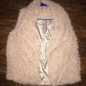 Cream furry vest